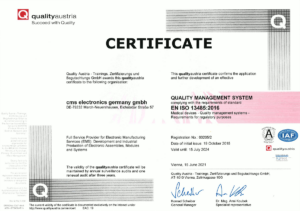 Certificate EN ISO 13485:2016